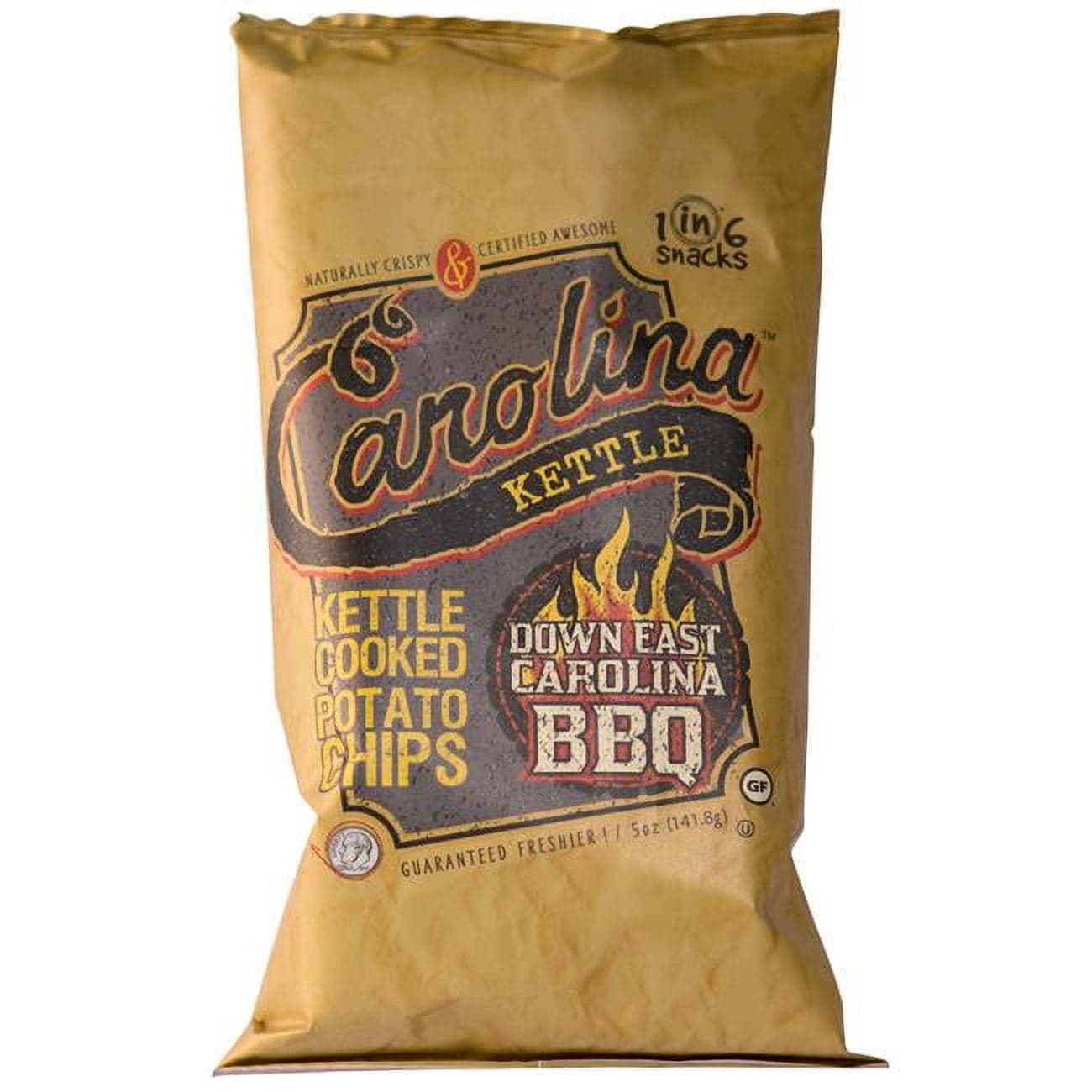 1 In 6 Snacks 9023905 5 oz Bagged Carolina Down East Bbq Potato Chips - Case Of 14