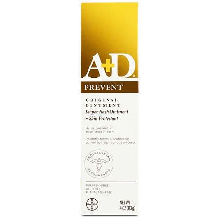 A+D Original Diaper Rash Ointment Baby Skin Moisturizer 4 oz Tube
