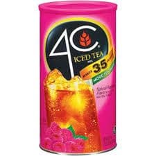 4-C Iced Tea Raspberry Flavor Mix - 35 quarts