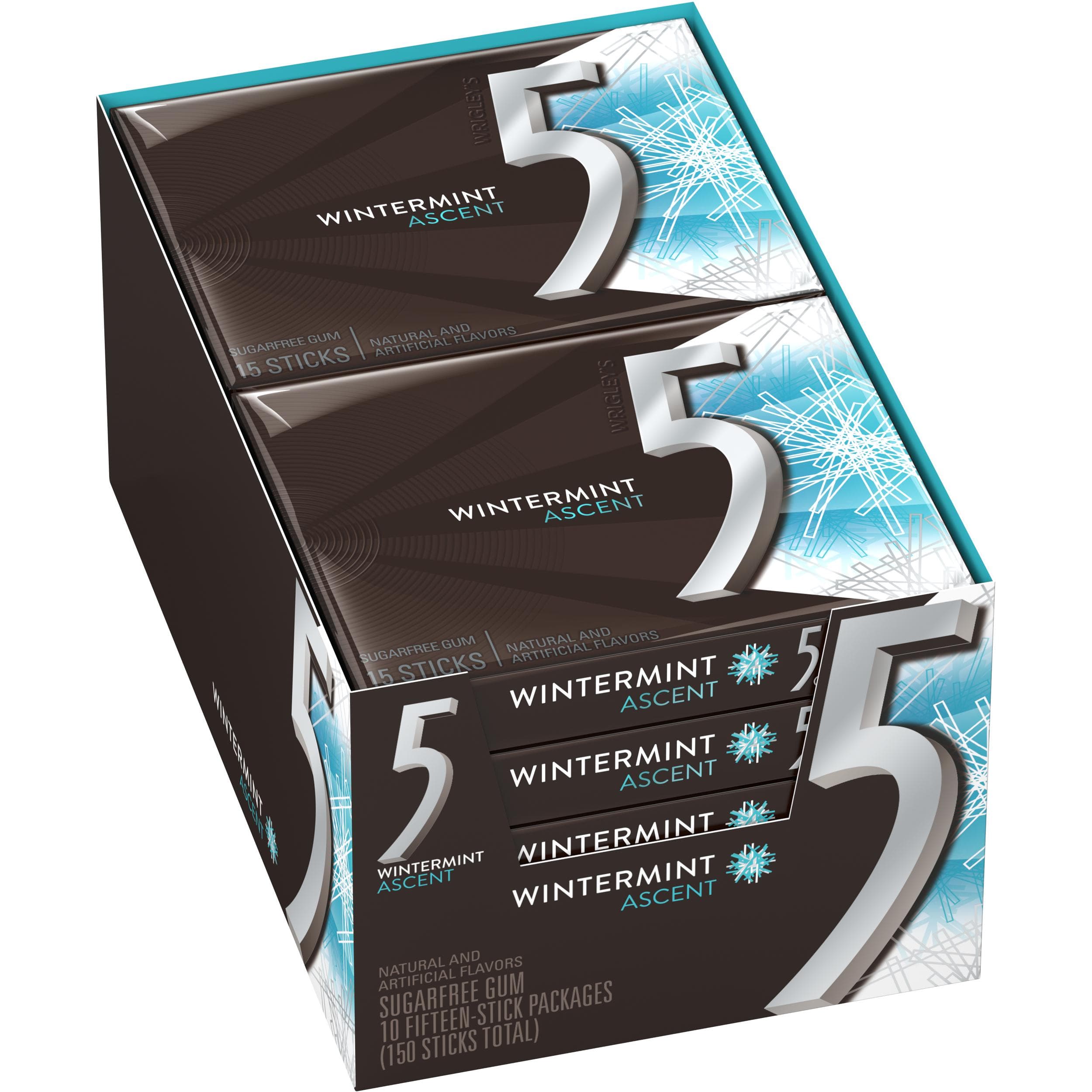 5 Gum Wintermint Ascent Sugarfree Gum 10 Packs