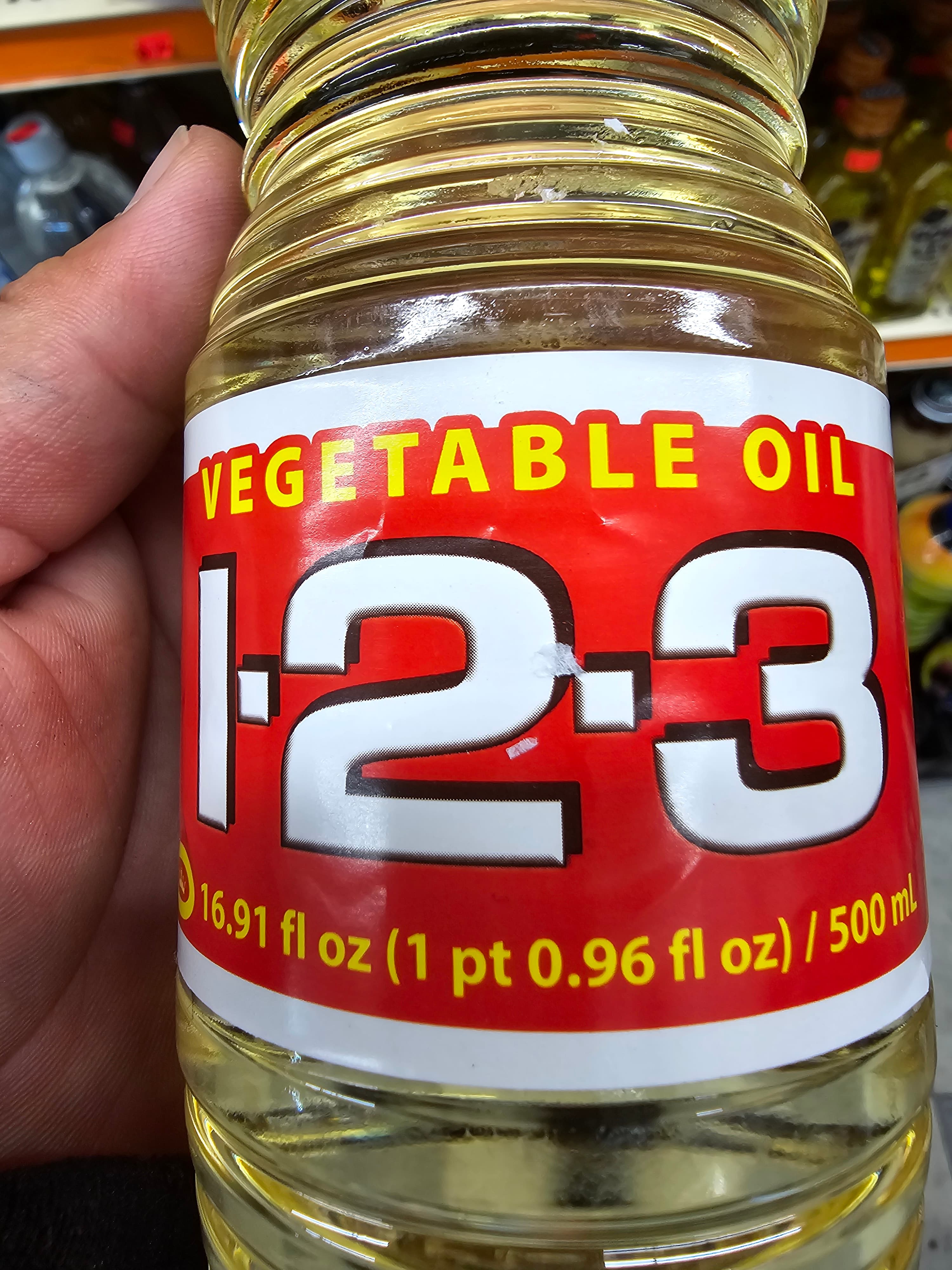 1-2-3 Vegetable Oil - 16.91 oz (500ml)
