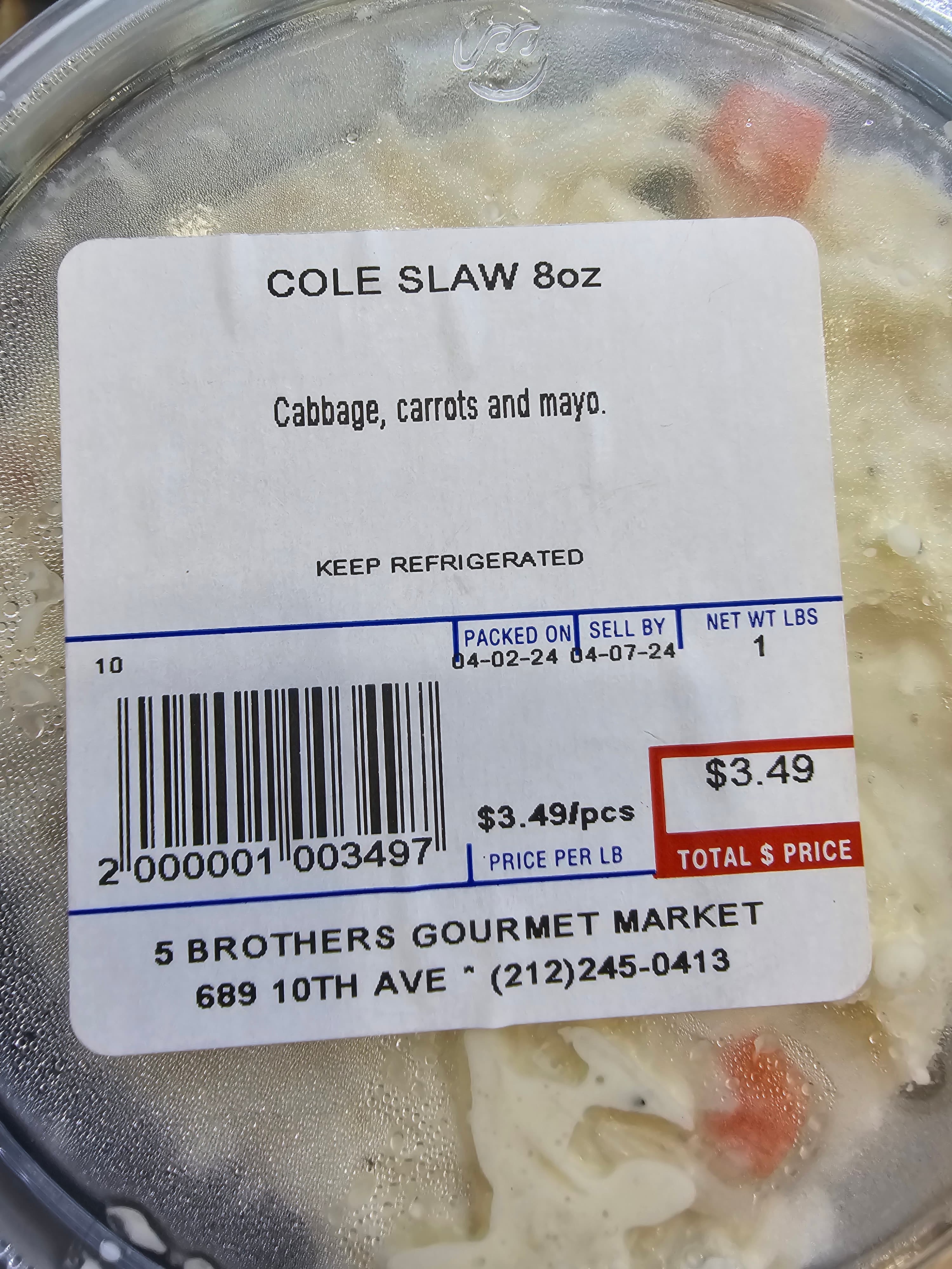 5 Brothers Gourmet Market - Cole Slaw 8oz